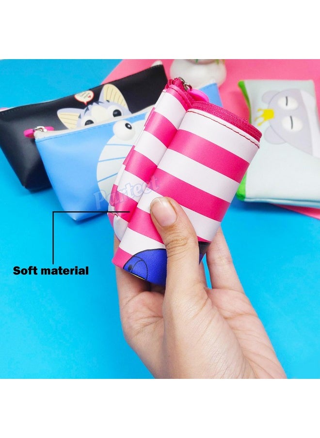 PARTEET 6 Pcs Return Gifts Birthday Party For Kids - Soft School Pencil Pouch Stationary Case Box | Birthday Party Return Gift For Children,Multicolor