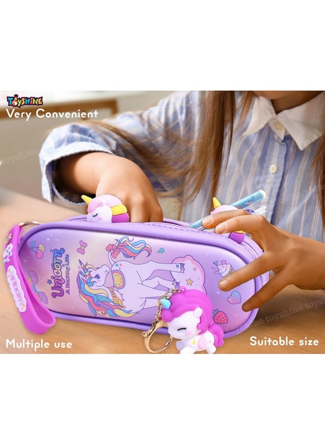 Toyshine 3 Pc Unicorn Theme Kawaii Stationary Set for Kids Aesthetic Stationery Items for School & College Students - Model B