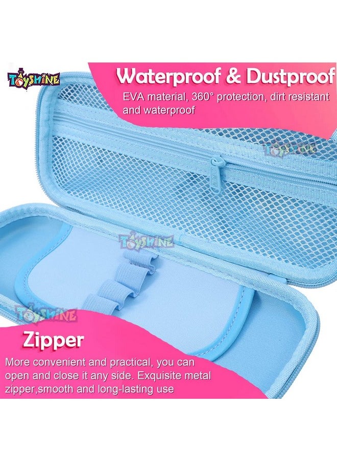 Toyshine Ethylene Vinyl Acetate (Eva) Hardtop Pencil Case With Multiple Compartments, Kids School Supply Organizer Students Stationery Box, Girls Pen Pouch (Elephant Light Blue)