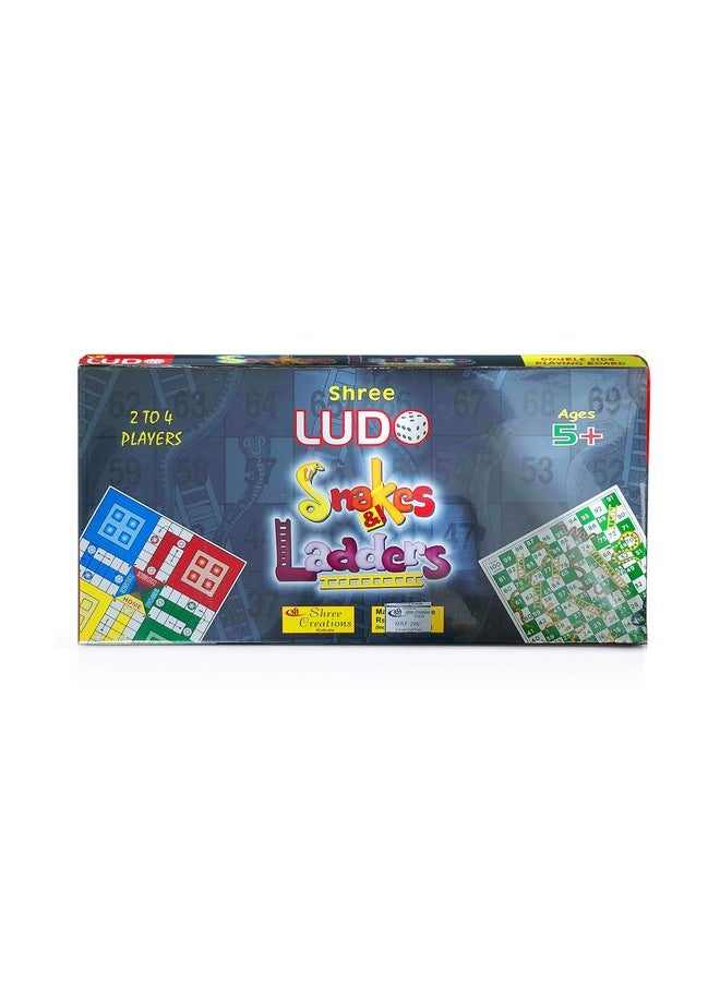 Kids Mandi Ludo and Snake and Ladder Deluxe Board Game | Big Size 13 Inch Play Board for 5 Years and up | Ludo Game | Saap Seedhi Travel Board Game Multicolor