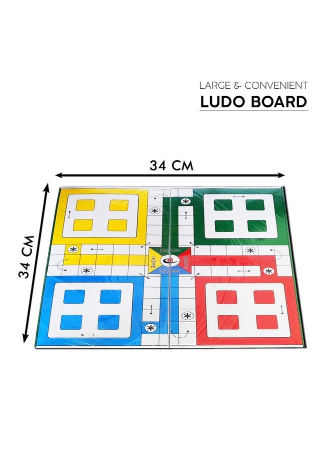 Kids Mandi Ludo and Snake and Ladder Deluxe Board Game | Big Size 13 Inch Play Board for 5 Years and up | Ludo Game | Saap Seedhi Travel Board Game Multicolor