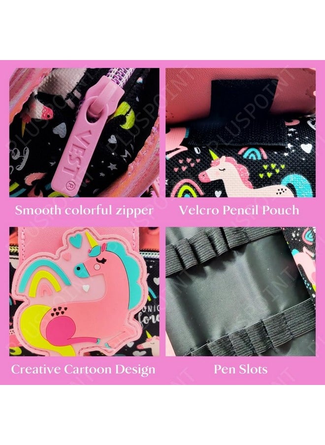 PLUSPOINT Unicorn Pencil Case Large Capacity Pencil Pouch, Unicorn Pencil Bag, Aesthetic Pencil Case Pouch, Cute Pencil Case for Kids Students, Unicorn Pencil Case for School, Stationery Storage Bag