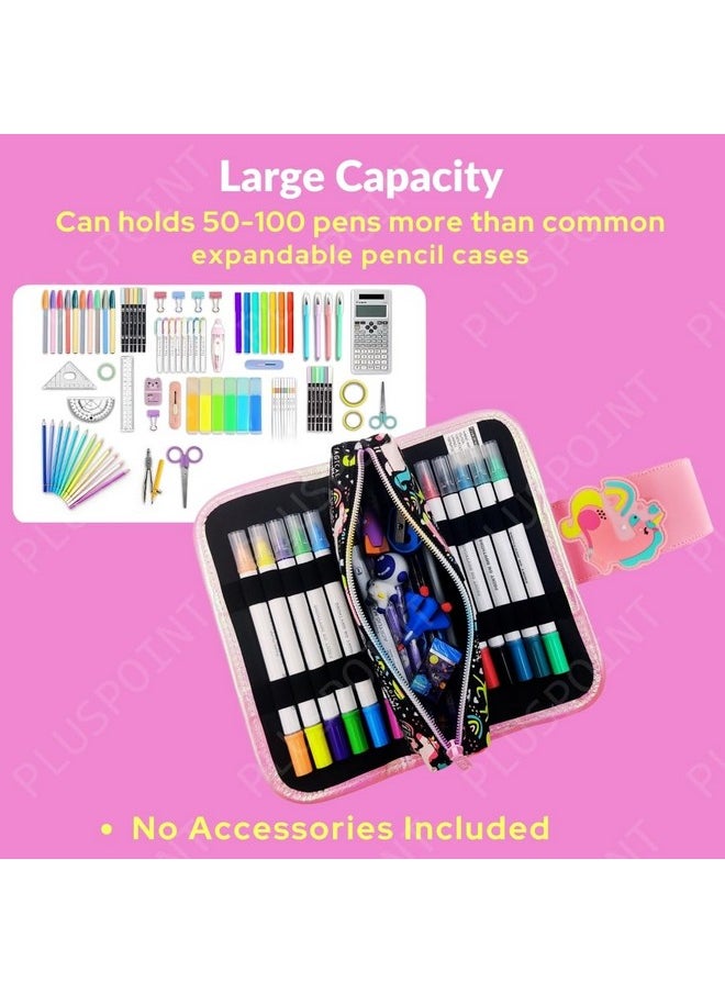 PLUSPOINT Unicorn Pencil Case Large Capacity Pencil Pouch, Unicorn Pencil Bag, Aesthetic Pencil Case Pouch, Cute Pencil Case for Kids Students, Unicorn Pencil Case for School, Stationery Storage Bag