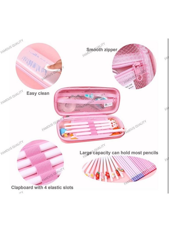 FAMOUS QUALITY - Stylish Shape Pencil Pouch School Stationary Hardtop Large Capacity eva Pencil Pouch Pencil Box/Pencil Case for Girls & Kids (1 Pc, Random Color)