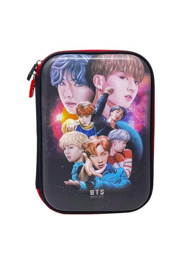 PARTEET Cute Designer Premium Stylish Multipurpose BTS Pencil Pouch, Pencil Case Large Capacity Hardtop EVA Pouch Organizer for Girls and Boys & Women, Big Pouch, Pouch for kids, BTS Pouch for Kids