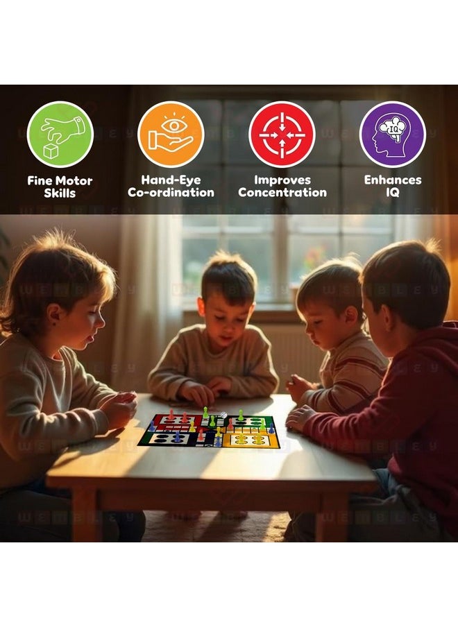 Wembley 6 in 1 Classic Board Game for Kids & Adults | Ludo, Snake & Ladder, Chess, Checkers, Housie, Tic Tac Toe | Family Fun Travel Indoor Board Games Boost Decision Making Strategic Thinking