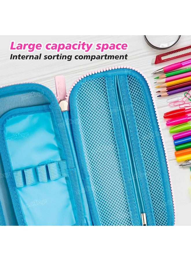 Zest 4 Toyz Rabbit Pencil Case for Kids|3D Pencil Box Large Capacity Hard Shell EVA Waterproof Pouch with Zipper |School Supplies Pen Pouch for Girls and Boys