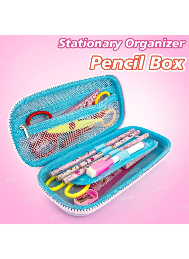 Zest 4 Toyz Rabbit Pencil Case for Kids|3D Pencil Box Large Capacity Hard Shell EVA Waterproof Pouch with Zipper |School Supplies Pen Pouch for Girls and Boys