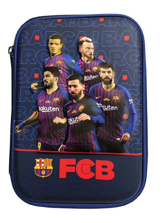 PARTEET Pvc 7D Fcb Print Eva Pencil Case For Kids - Pencil Pouch, New Kids Designer Pencil Pouch For Kids - Pencil Pouch For Office (Pack Of 1),Blue