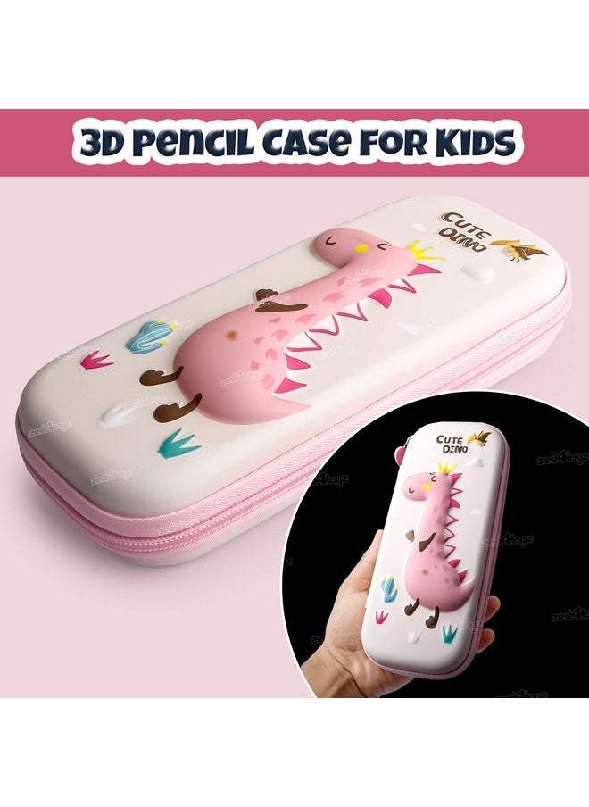 Zest 4 Toyz Cute Dino 3D EVA Pencil Case | Pen Pouch | Stationery Box | Large Storage Case | School Supplies for Kids Boys Girls - (Pack of 1)