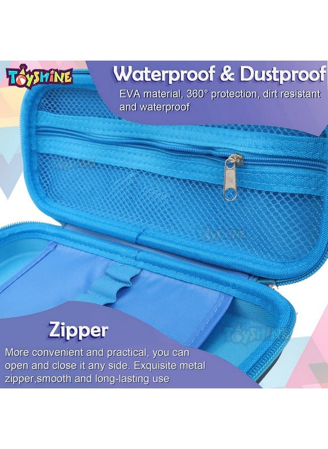 Toyshine Compact Red Dino Hardtop Pencil Case With Multiple Compartments - Kids School Supply Organizer Students Stationery Box - Girls Pen Pouch - Ethylene Vinyl Acetate (EVA)