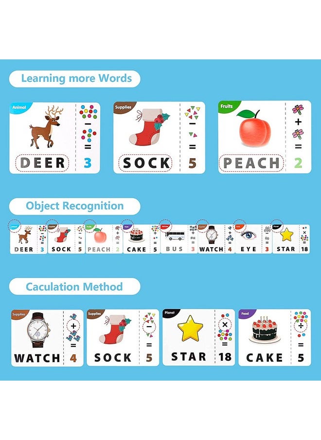 PLUSPOINT Educational Learning Game Matching Letter Numbers Game 2 in 1 Spelling Counting Preschool Kindgarden Game Olds Kids Boys Girls Gift (2in1 Educational Game)