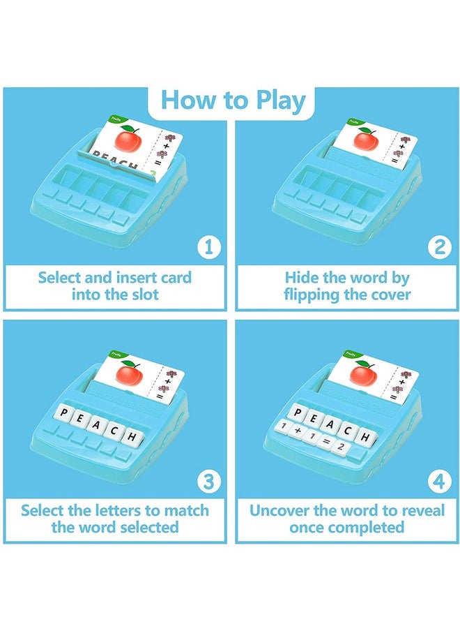 PLUSPOINT Educational Learning Game Matching Letter Numbers Game 2 in 1 Spelling Counting Preschool Kindgarden Game Olds Kids Boys Girls Gift (2in1 Educational Game)