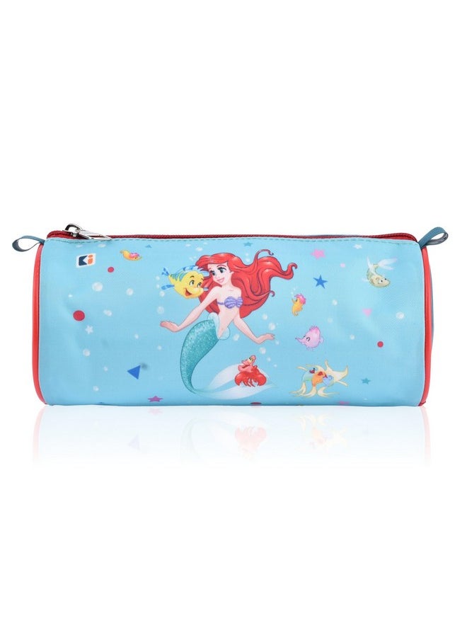 Kuber Industries Round Pencil Pouch | Disney Mermaid Pencil Pouch | Multi-Purpose Travel Pouch | Travel Organizer | Stationary Holder | Pencil Utility School Pouches | Geometry Box | Green