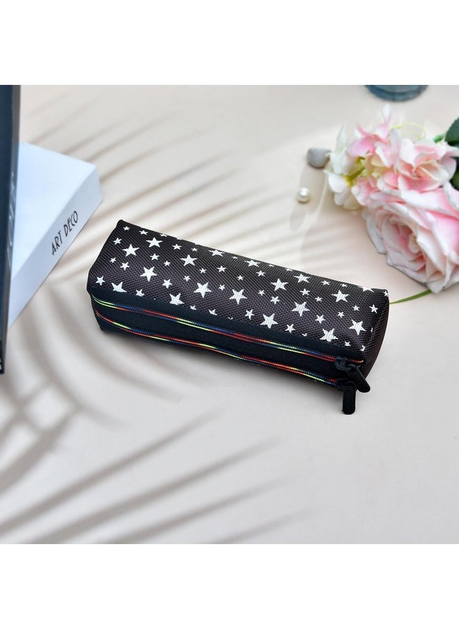 Kuber Industries Pencil Pouch|Rexine Stationary Pouch|Pencil Utility Pouch|School Pencil Case for Kids|2 Zipper Pencil Organizer|Star Pencil Pouch|Pack of 3|Multi