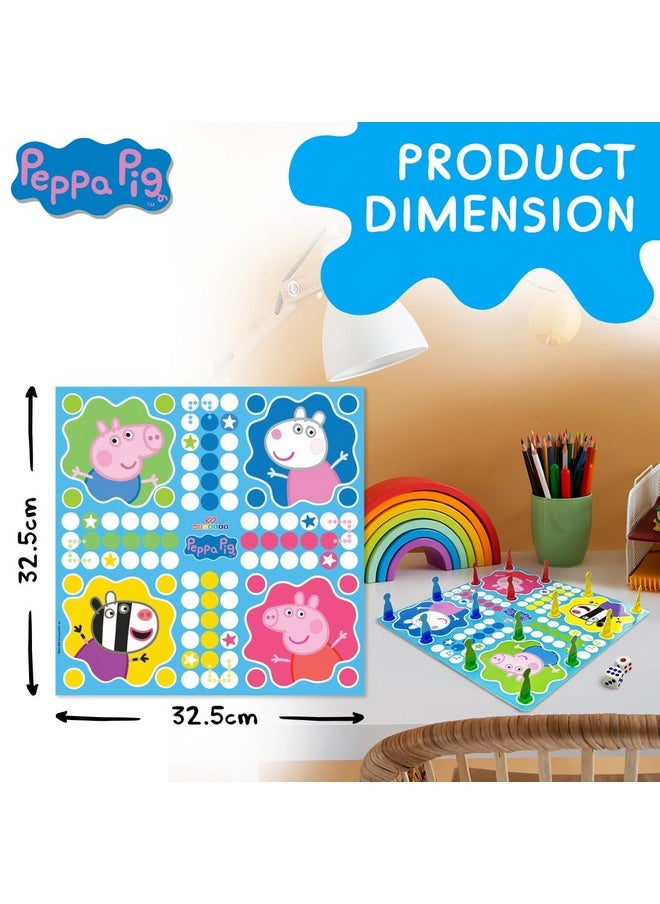 Peppa Pig Magnetic Ludo Board Game for Kids 2 in 1 Snake and Ladder Children's Games Family Fun Indoor Games Ideal for Birthday Gift