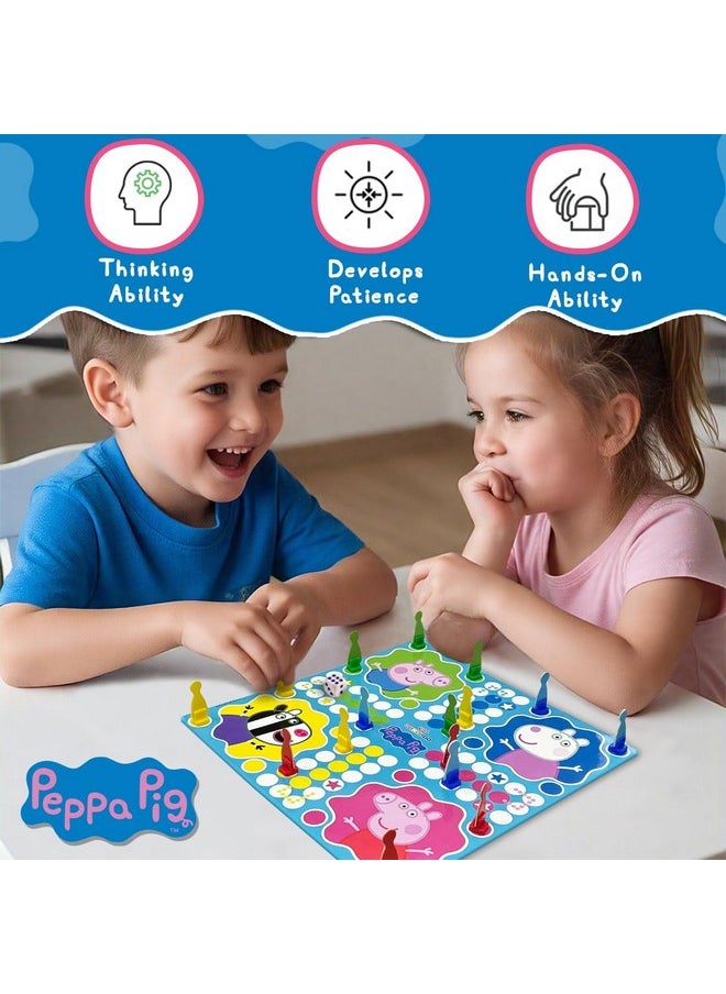 Peppa Pig Magnetic Ludo Board Game for Kids 2 in 1 Snake and Ladder Children's Games Family Fun Indoor Games Ideal for Birthday Gift