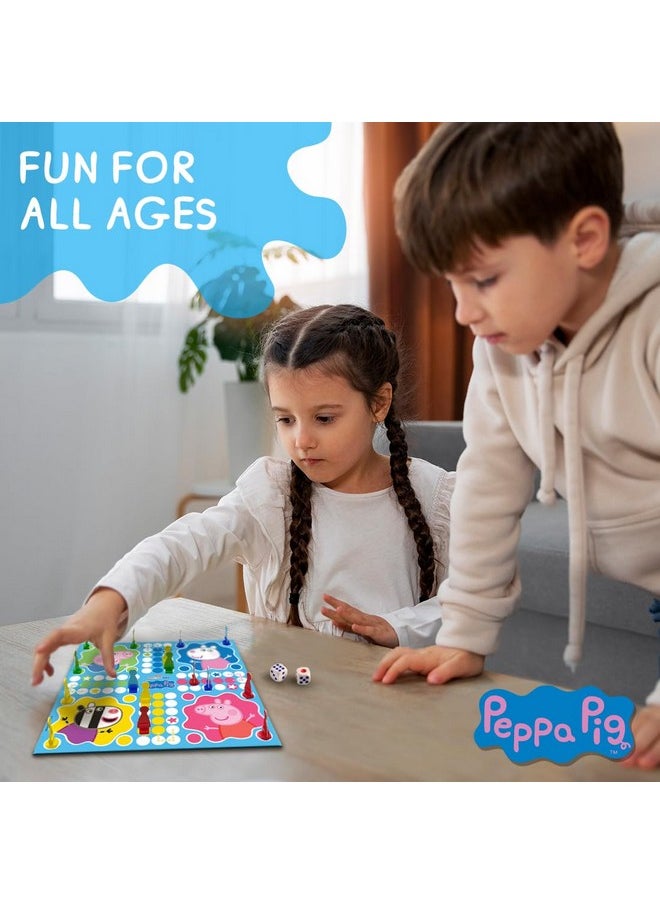 Peppa Pig Magnetic Ludo Board Game for Kids 2 in 1 Snake and Ladder Children's Games Family Fun Indoor Games Ideal for Birthday Gift