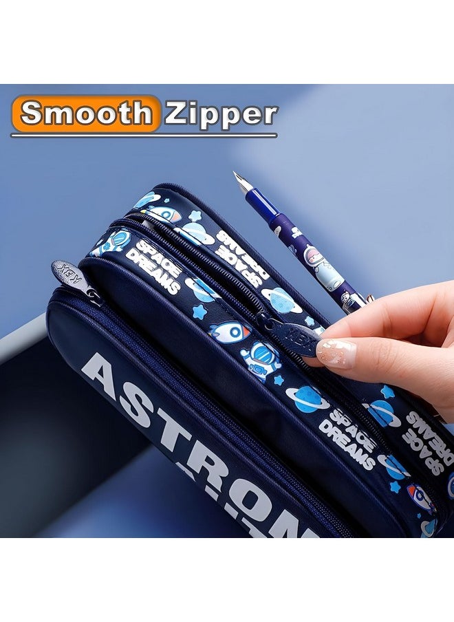 Happy Kids Large Capacity Pencil Pouch (Astronaut) (Black)