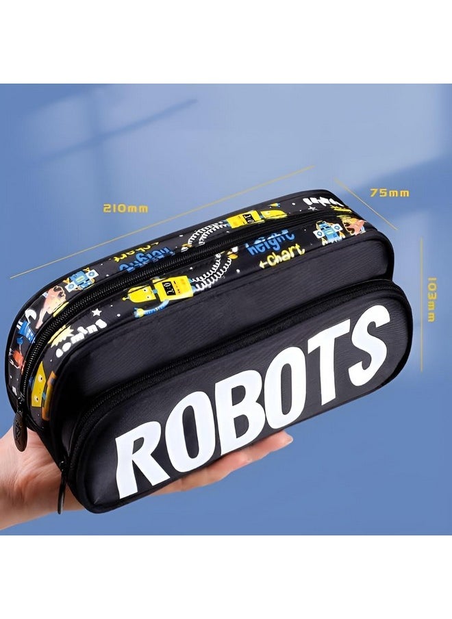 Happy Kids Large Capacity Pencil Pouch (Astronaut) (Black)