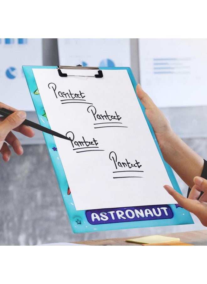 PARTEET Combo Space Printed Pencil Case Pouch and Space Printed A4 Size Exam Board for Students, Teachers, Women and Kids_Stationery Pencil Pouch for Kids Zipper Closer Pouch for Kids(Assorted)