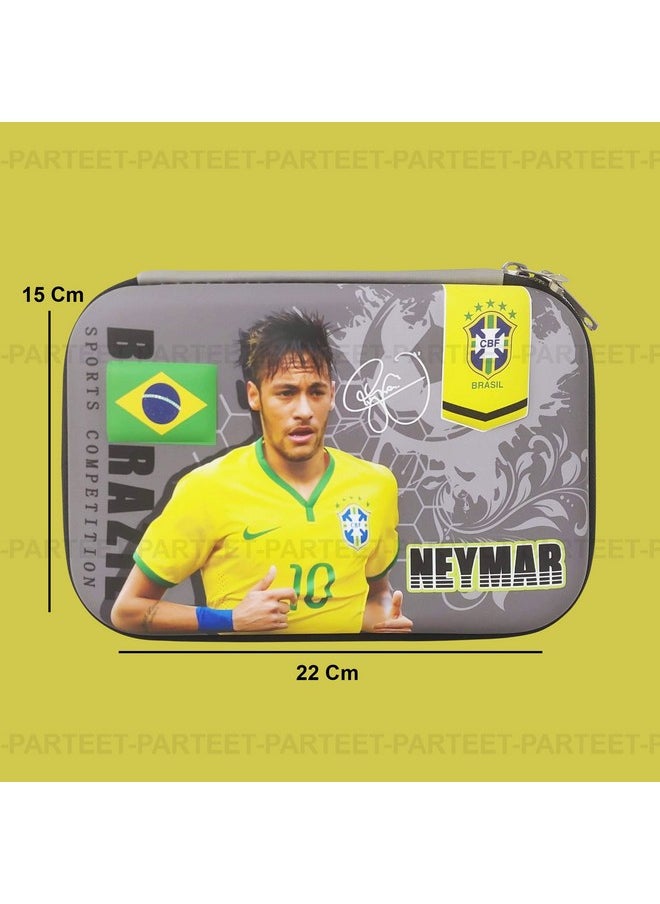 PARTEET Pvc Pencil Pouch For Boys Football Pencil Pouch For Kids Stationery Organizer Hard Relaxed Fit Top Eva Big Pencil Case Pen Holder Zipper Pouch Kids Boys Multipurpose (Pack Of 1),Multicolor
