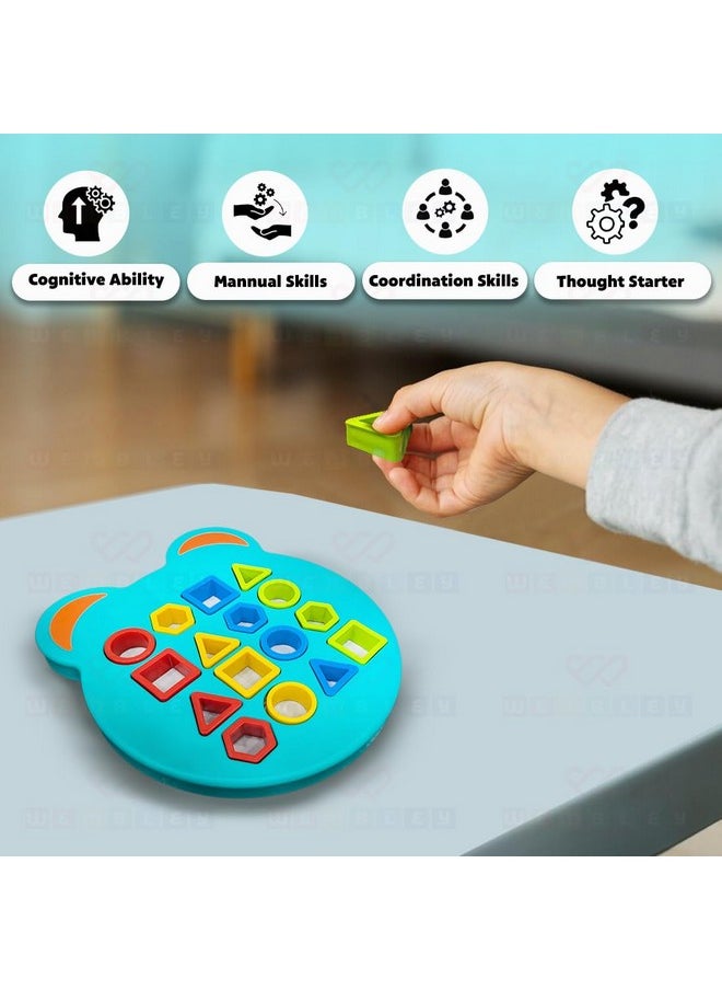 Wembley Shape Sorter Matching Board Game Color Sensory Educational Geometric Puzzles Learning Toy for Kids with 12 Cards 24 Patterns - Pack of 2