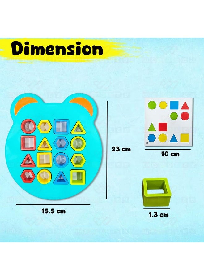 Wembley Shape Sorter Matching Board Game Color Sensory Educational Geometric Puzzles Learning Toy for Kids with 12 Cards 24 Patterns - Pack of 2
