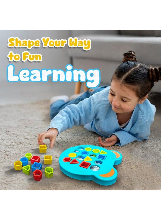 Wembley Shape Sorter Matching Board Game Color Sensory Educational Geometric Puzzles Learning Toy for Kids with 12 Cards 24 Patterns - Pack of 2