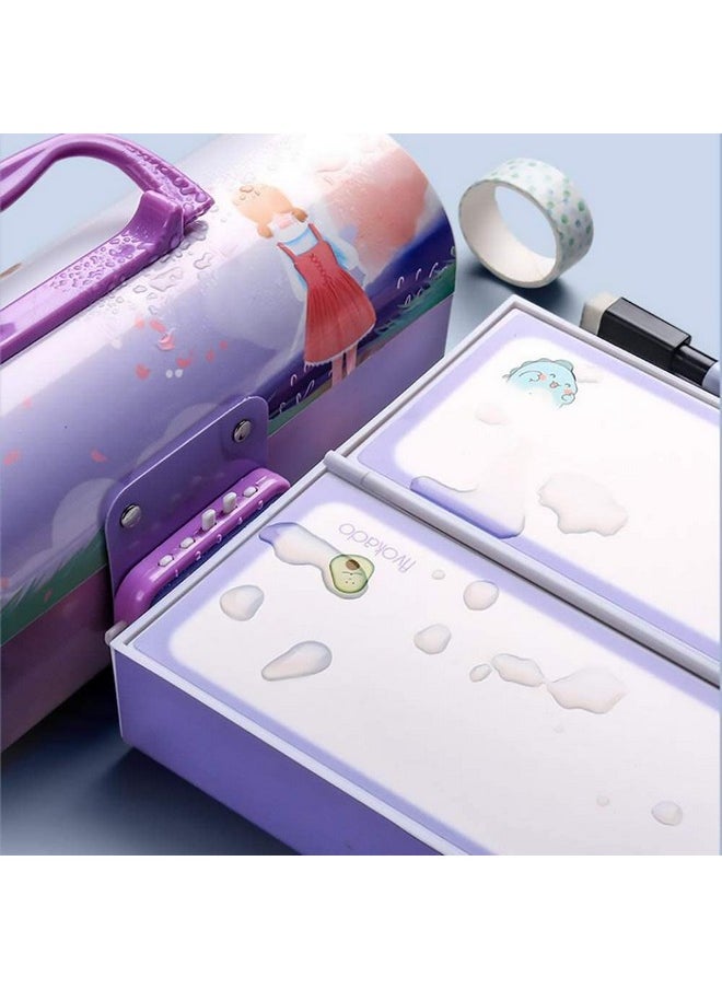 SAJANI Multi-Functional Pencil Box with Double Password Lock, Stationary Organizer Case, Suitcase Style Pencil Case for Boys & Girls (Pack of 1) (Unicorn)