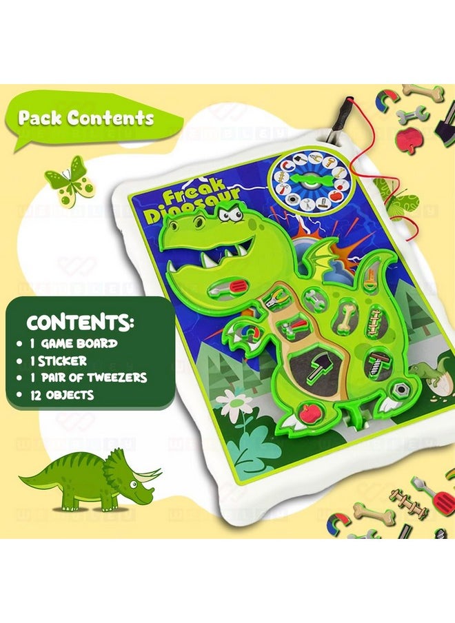 Wembley Dinosaur Operation Game Board with Stickers Remove The Objects Arcade Buzzer Interactive Activity Fun Toy for Kids, Family Fun Board Game for Ages 4-12 Year Modern Unique Gameplay