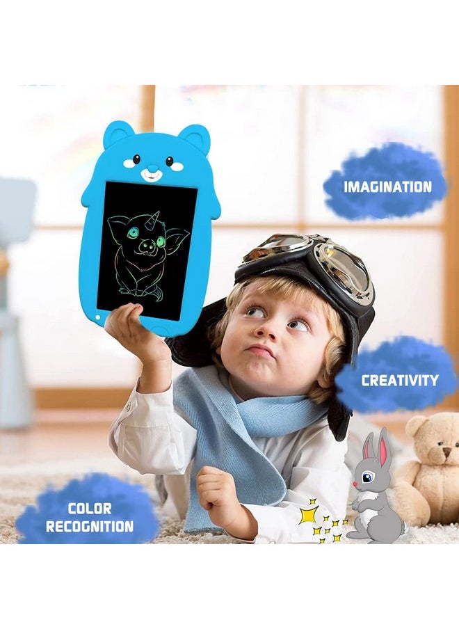 Wembley Bear Design LCD Writing Pad/Tab | Writing, Drawing, Reusable, Portable Pad with Colorful Letters | 9 Inch Graphic Tablet | Writing Scribbling Pad for Kids, Adults with Stylus Pen - (Blue Bear)