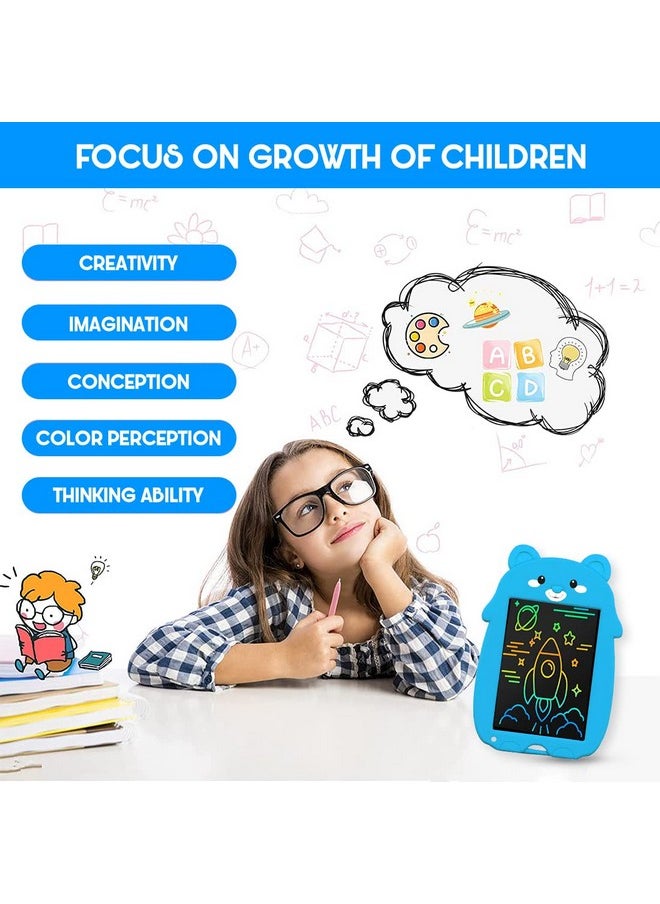 Wembley Bear Design LCD Writing Pad/Tab | Writing, Drawing, Reusable, Portable Pad with Colorful Letters | 9 Inch Graphic Tablet | Writing Scribbling Pad for Kids, Adults with Stylus Pen - (Blue Bear)