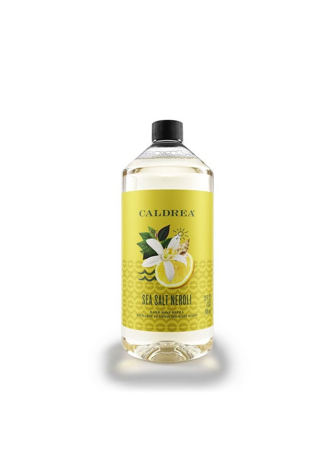 Caldrea Hand Soap Refill, Aloe Vera Gel, Olive Oil and Essential Oils to Cleanse and Condition, Sea Salt Neroli Scent, 32 oz