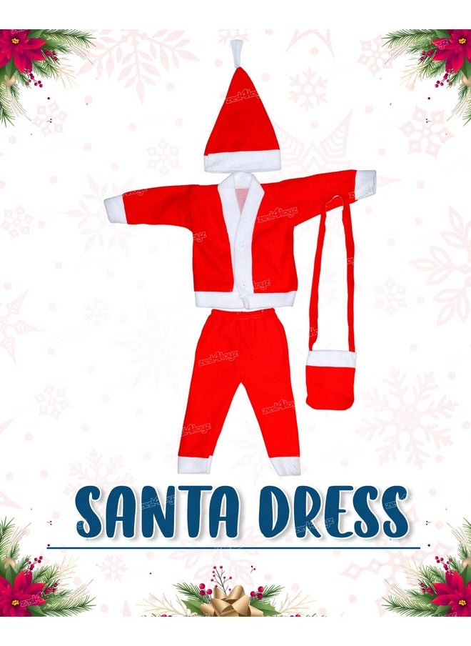 Zest 4 Toyz Santa Claus Dress Costume for Baby Boys Girls Kids (Age 3 to 4 Year) For Christmas/New Year