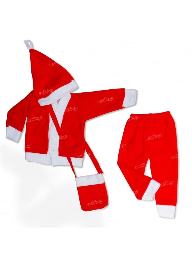 Zest 4 Toyz Santa Claus Dress Costume for Baby Boys Girls Kids (Age 3 to 4 Year) For Christmas/New Year
