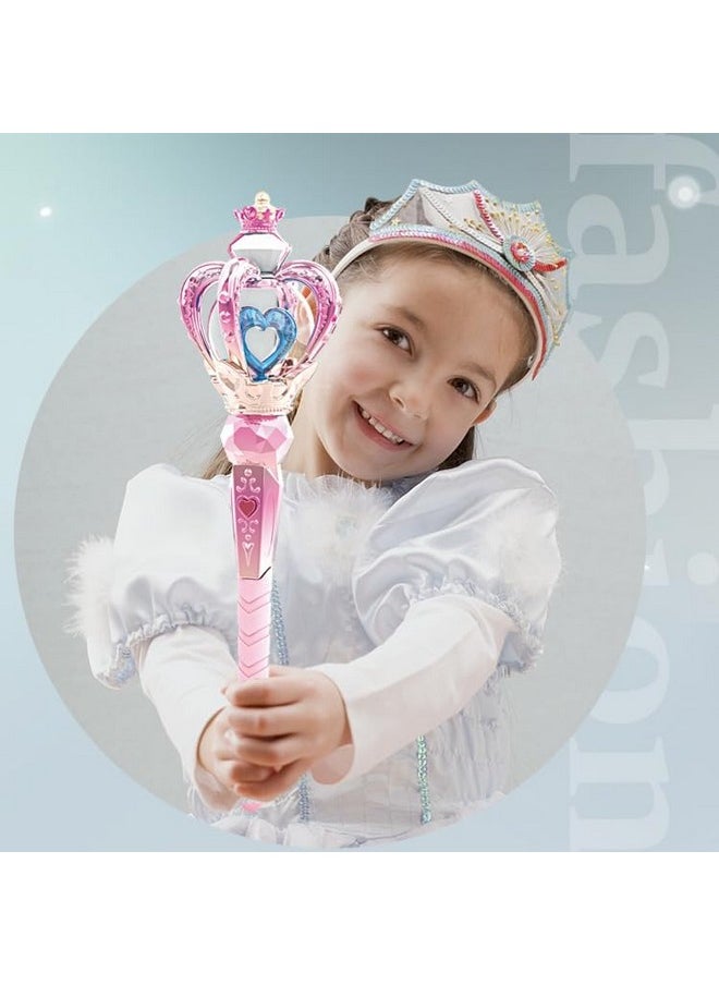 IndusBay® Big 16 Inches Wand Toy for Girls Magical Light Sound Spinning Magical Heart Wand with Flashing Light Toy for Girls Fairy Wand, Birthday Gifts for Girls, Blue
