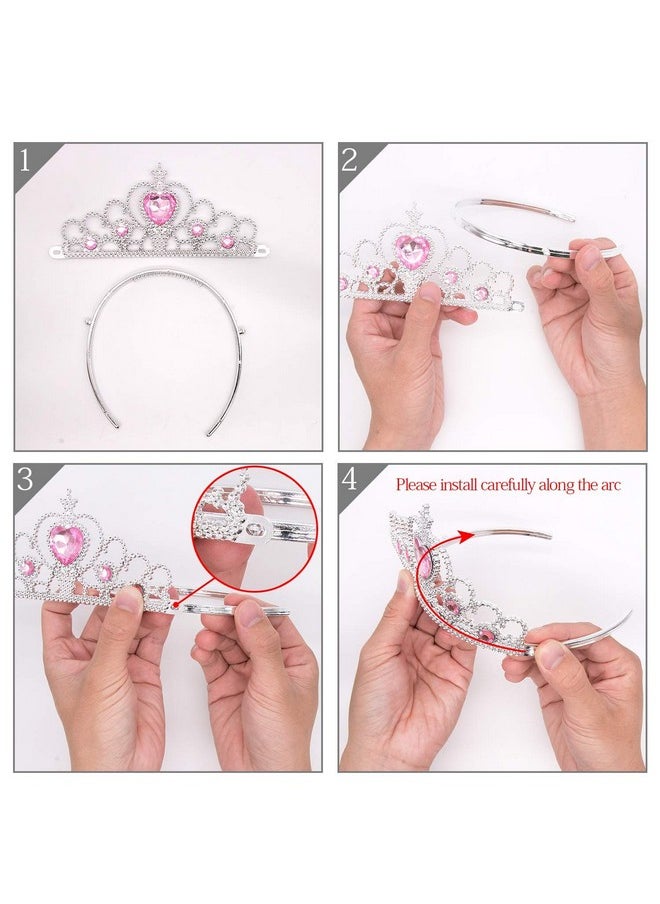 FancyDressWale Plastic Princess ELSHIA Cinderella Hair Queen Dress up Accessories Set for Girls (Rose Red)