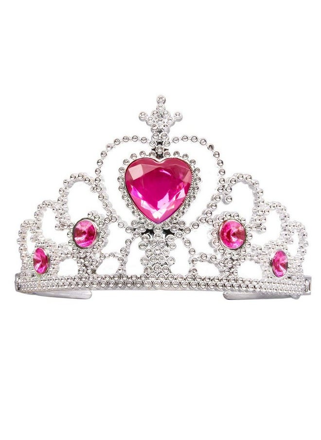 FancyDressWale Plastic Princess ELSHIA Cinderella Hair Queen Dress up Accessories Set for Girls (Rose Red)