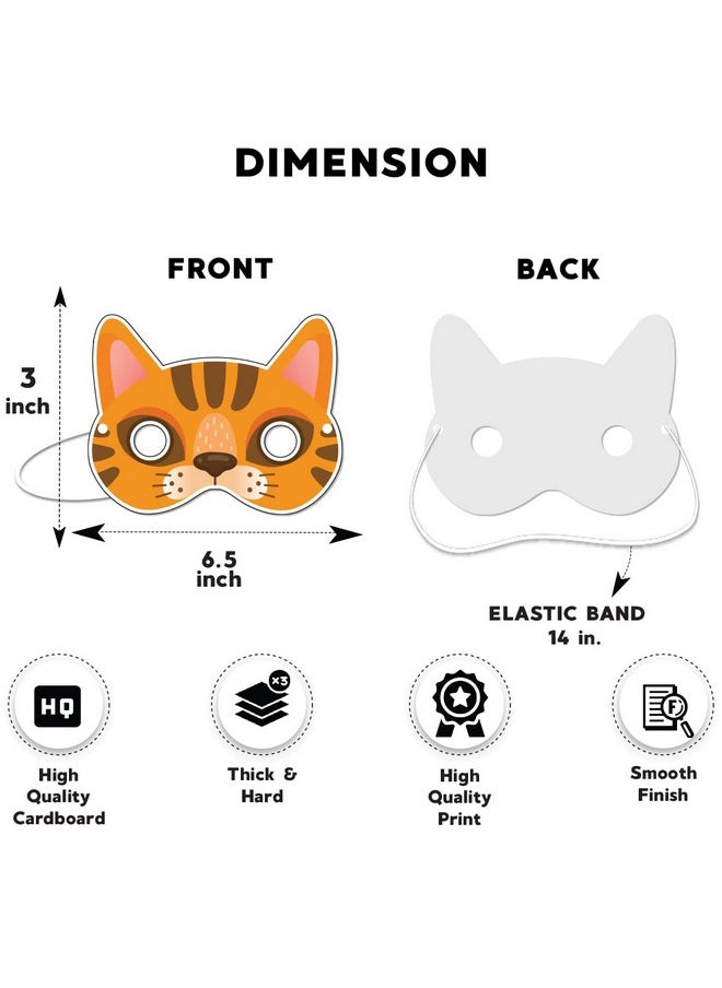 Festiko® Cat Theme Face Masks (54 Pcs), Cat Theme Party Supplies, Return Gifts for Kids, Cat Theme Party Items,Face Masks for Kids