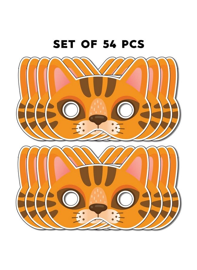 Festiko® Cat Theme Face Masks (54 Pcs), Cat Theme Party Supplies, Return Gifts for Kids, Cat Theme Party Items,Face Masks for Kids