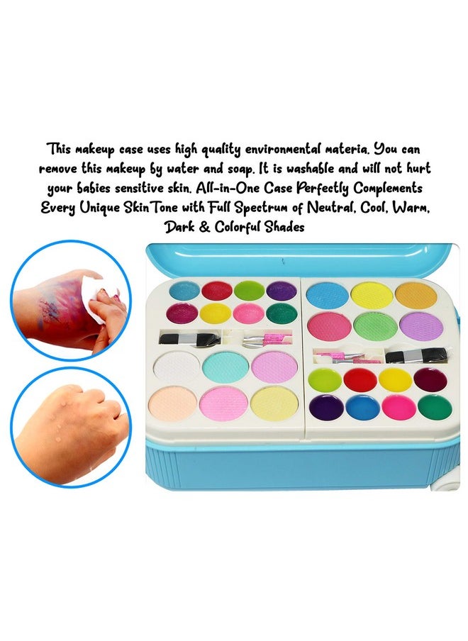 Zest 4 Toyz 2 in 1 Cosmetic Makeup Palette and Nail Art Kit for Kids with Portable Trolly Bag | Pretend Play Toy for Girls -Plastic , Multicolor