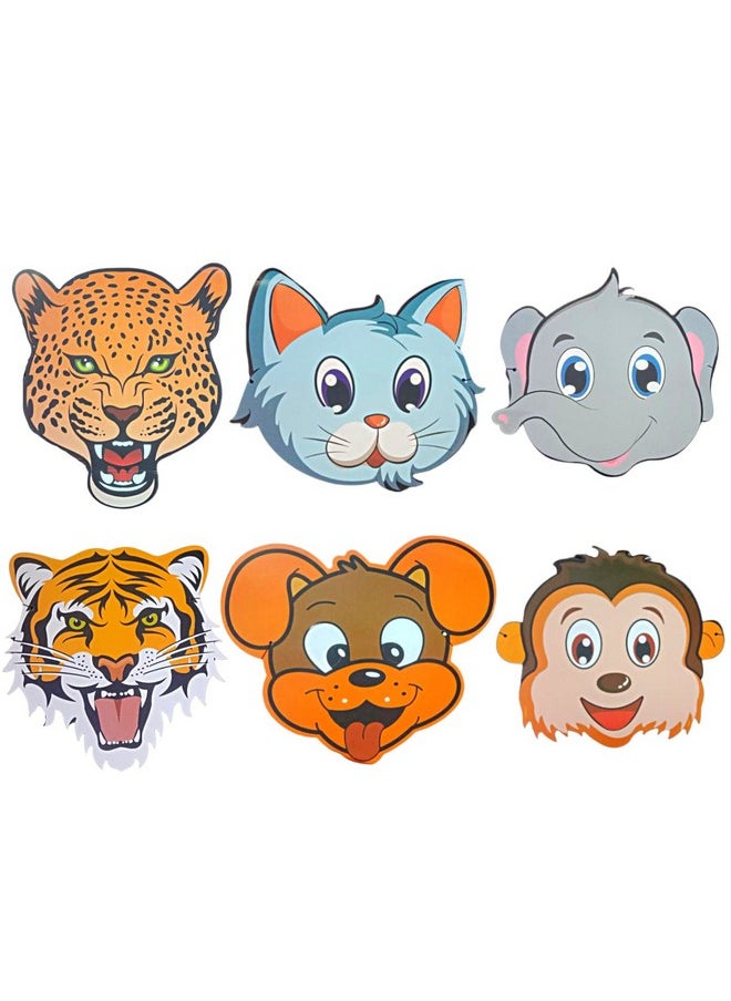 FI - FLICK IN Animal Face mask for Jungle Theme Birthday Decoration Animal Eyemasks Jungle Eyemask With Attached Band for Birthday