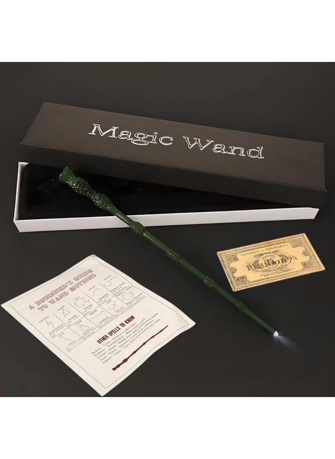 MilesMagic Harry Potter Wand With Magic Spell And Platform Ticket | Wizard Cosplay Light Up LED Sorcerer's Witchcraft Magic Dress Up Wand For Potterheads | 33 Cm | (Albus Dumbledore), Multicolor