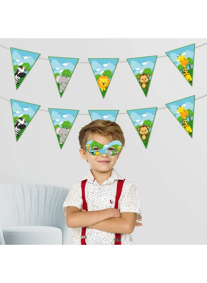 Festiko® 60 Piece Assorted Paper Jungle Eyemasks, Jungle Theme, Jungle Birthday Decoration Masks, Dress-Up Party Accessory, Jungles Party Favors, Return Gifts for Kids