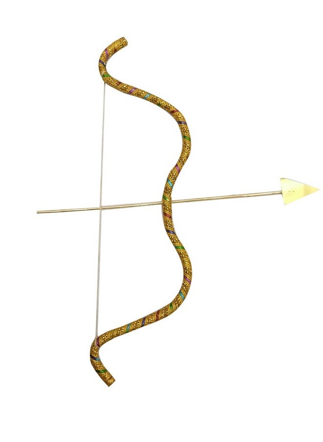 BookMyCostume Bow and Arrow Indian Teer Kaman Ramleela Accessory for Kids and Adults Fancy Dress Costume 7-12 Years Multicolor