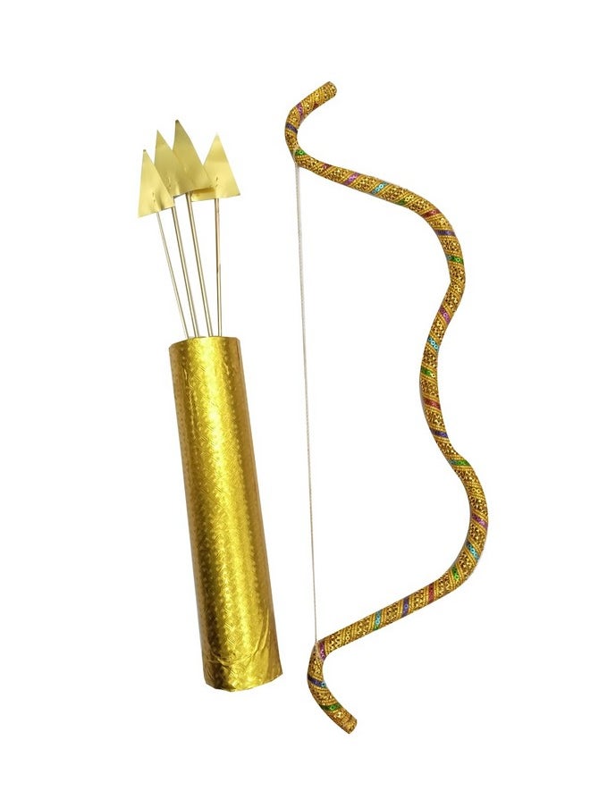 BookMyCostume Bow and Arrow Indian Teer Kaman Ramleela Accessory for Kids and Adults Fancy Dress Costume 7-12 Years Multicolor