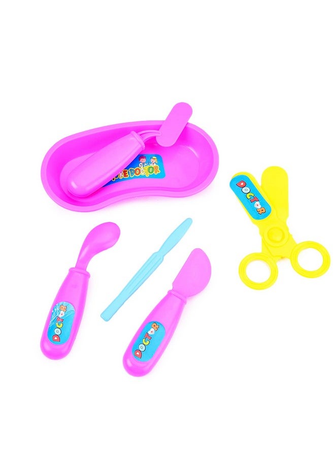 Webby Doctor Play Set with Foldable Suitcase, Compact Medical Accessories Pretend Play | Game Toy Kit for 3 + Year Kids, Boys and Girls (Pink)