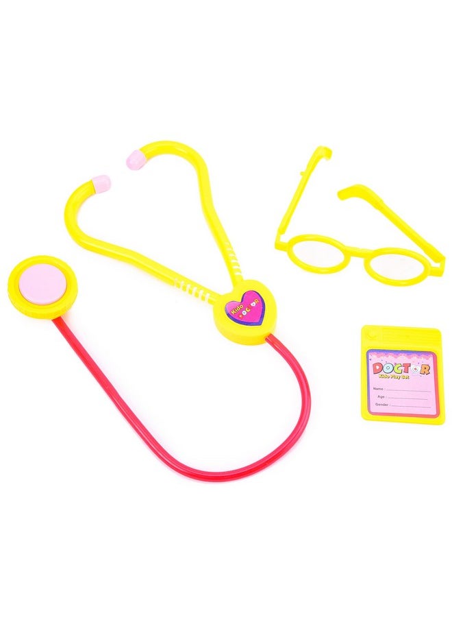 Webby Doctor Play Set with Foldable Suitcase, Compact Medical Accessories Pretend Play | Game Toy Kit for 3 + Year Kids, Boys and Girls (Pink)