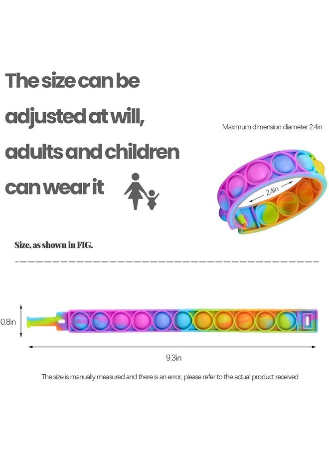 Party Propz Popit Wrist Band Bracelet for Kids - Set of 12pcs Popit Wrist Band for Kids | Rainbow Pop It Hand Band for Kids | Return Gift for Kids | Silicone Toys for Kids PopIt | Push Pop Fidget Toy